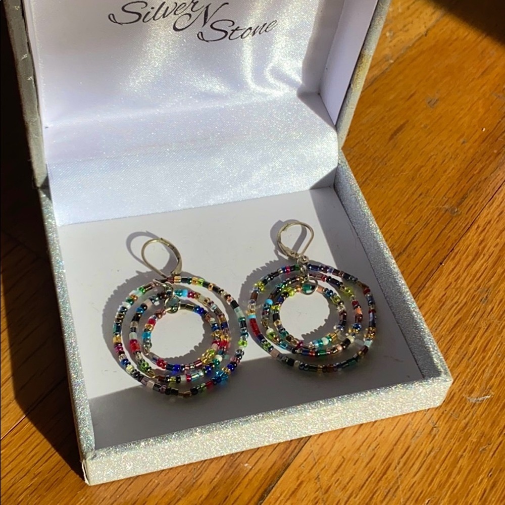 Beaded hoop earrings